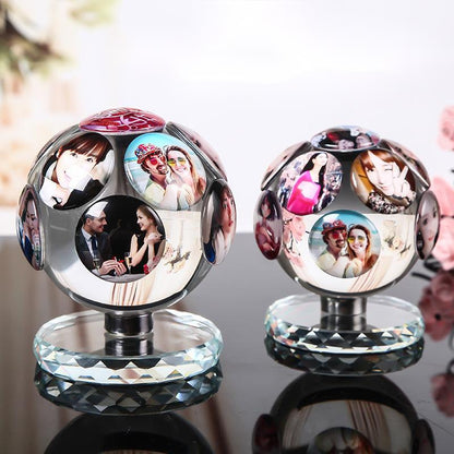 Cadre photo rotatif en cristal