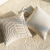 Sofa Throw Pillowcase Cream Color Three-dimensional Embroidery