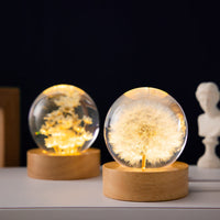 Crystal Ball Eternal Flower Gift Wooden Music Box