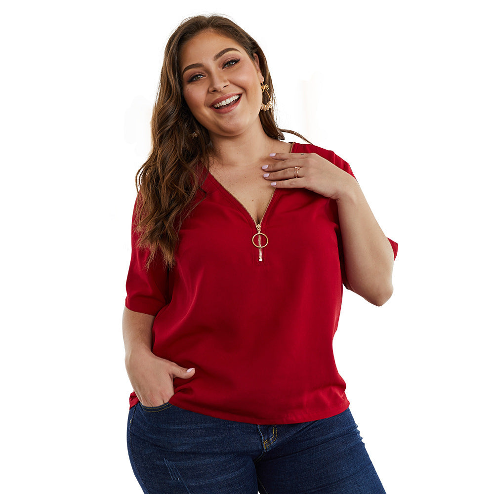 Plus-size plain coat