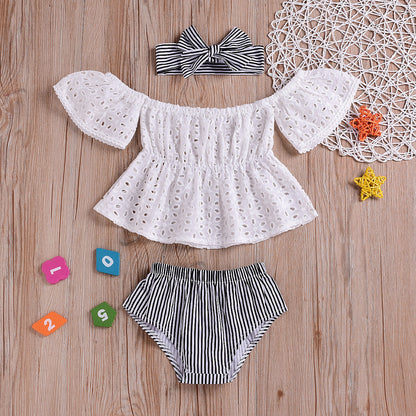 Striped triangle shorts turban