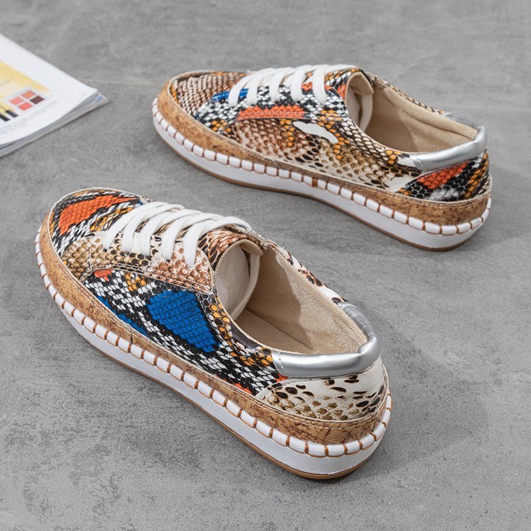 Chaussures Femme Plateforme Serpent Imprimé Mode Décontracté