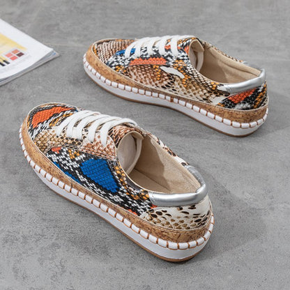 Chaussures Femme Plateforme Serpent Imprimé Mode Décontracté