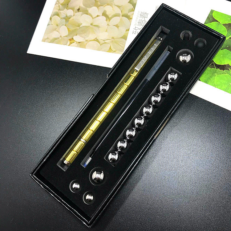 Boîte cadeau anti-stress Kits dorés noirs amusants Stylo polaire magnétique Fidget avec stylet bille