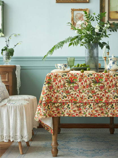 Nappe de table fleurie rectangulaire vintage haut de gamme