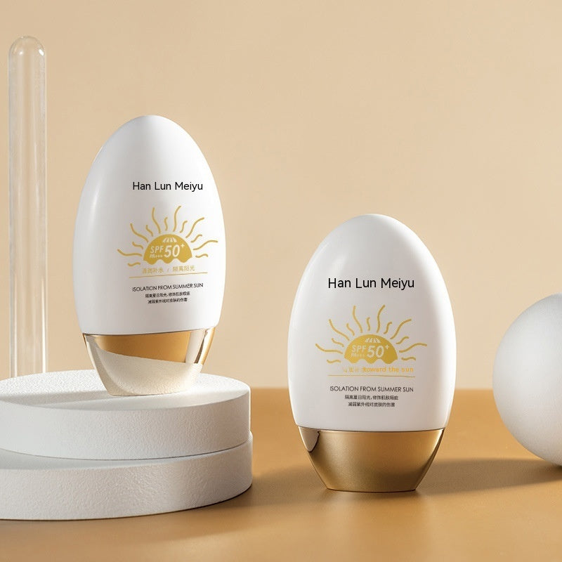 Petite Bouteille Dorée Crème Solaire Visage Protection UV Anti-cernes Rafraîchissant Blanchissant Femme