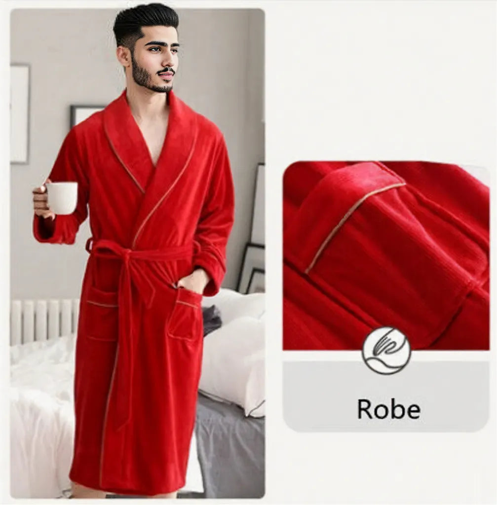 Robe unisexe d'hiver en velours de flanelle île de Bourgogne pour hommes et femmes