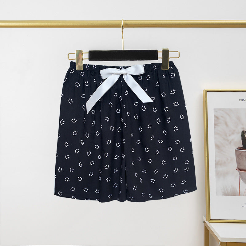 Pantalon de pyjama en soie de coton pour femme, short d'été fin et décontracté