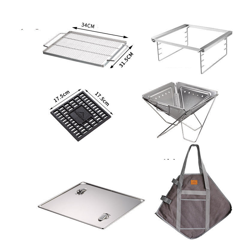 Mesa plegable para barbacoa de acero inoxidable