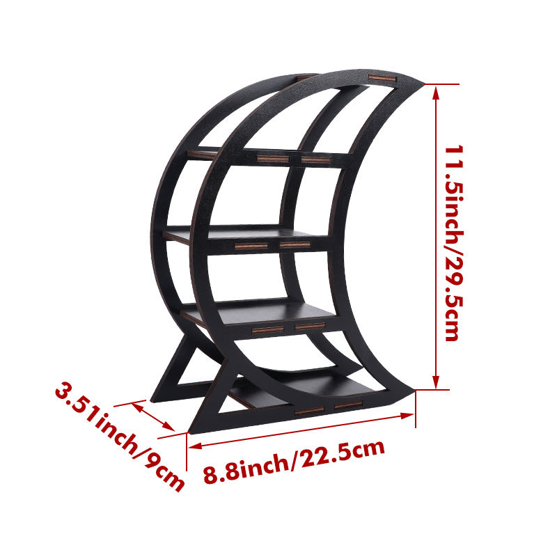 Estante decorativo de mesa en forma de media luna