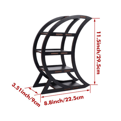 Estante decorativo de mesa en forma de media luna
