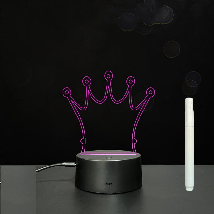 Tableau de messages manuscrits en acrylique 3D avec lumière LED
