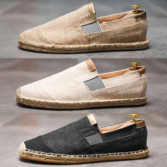 Zapatos de paja hechos a mano, zapatillas de lona