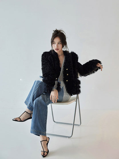 Lamb Wool Coat Women's Clothing