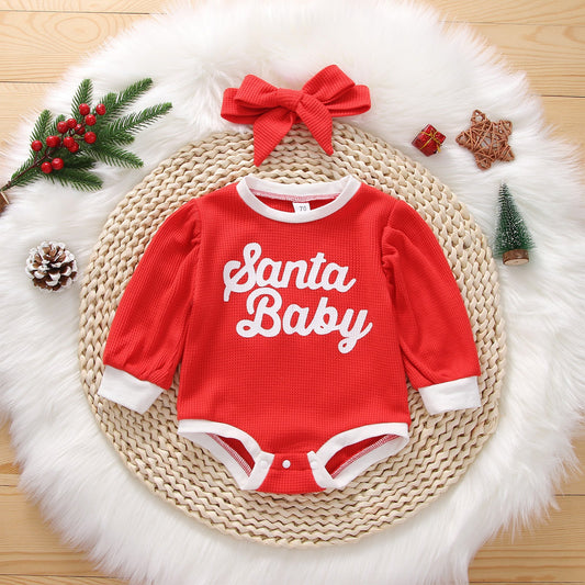 Letter Print Contrast Color Long Sleeve Headwear Jumpsuit Available In Two Colors