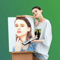 Pintura al Óleo Hecha a Mano para Bricolaje, Corazón Caminando, Regalo de Cumpleaños, Día de San Valentín Qixi, Foto para Novia, Novio, Pareja, Amigas