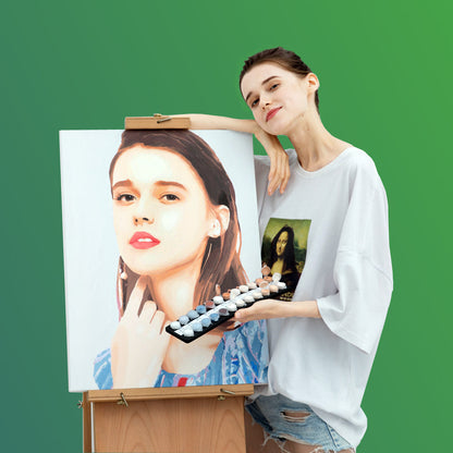 Pintura al Óleo Hecha a Mano para Bricolaje, Corazón Caminando, Regalo de Cumpleaños, Día de San Valentín Qixi, Foto para Novia, Novio, Pareja, Amigas