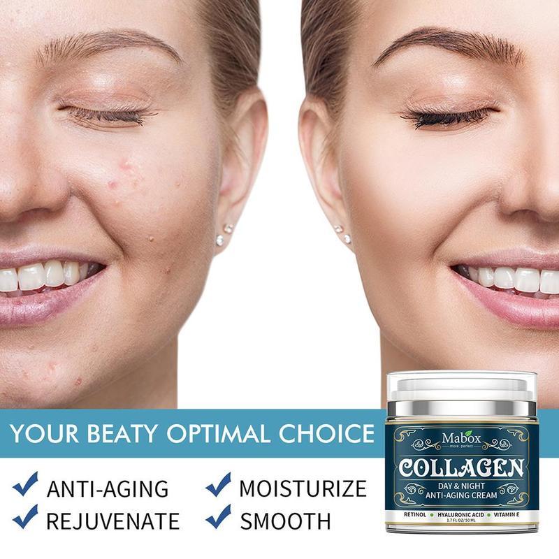 Crème Visage Hydratante au Collagène Produits de Soin Anti-Âge Crème Visage Hydratante Anti-Rides