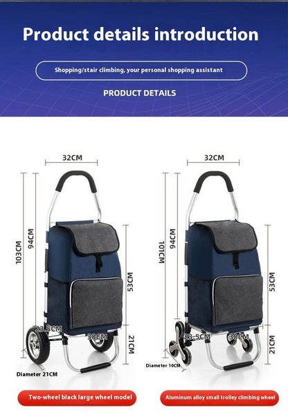 Upgraded Portable Folding Supermarket Cart