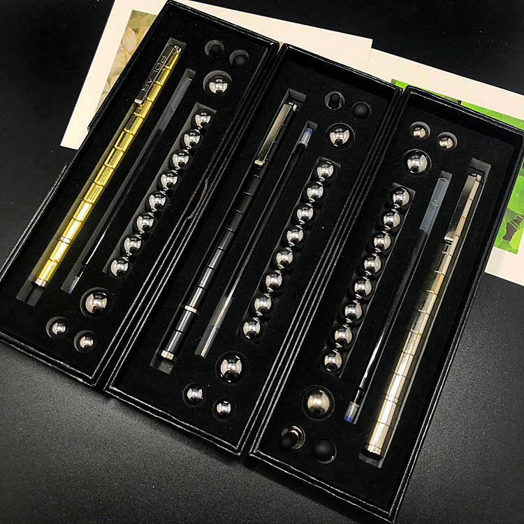 Boîte cadeau anti-stress Kits dorés noirs amusants Stylo polaire magnétique Fidget avec stylet bille