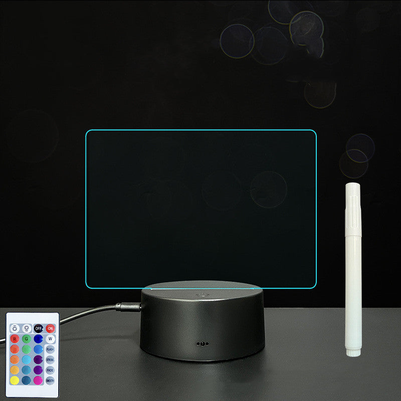 Tableau de messages manuscrits en acrylique 3D avec lumière LED