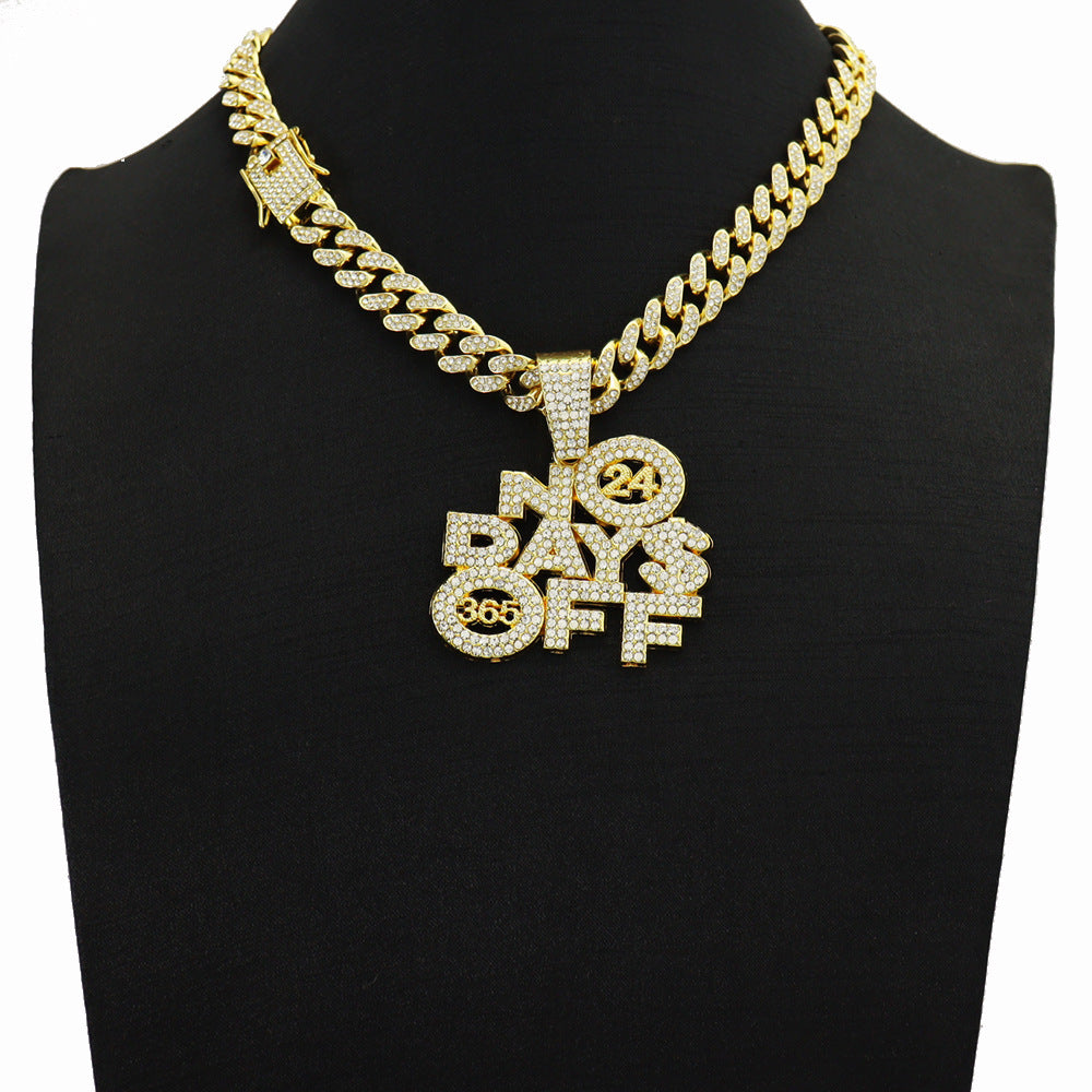 Collar con colgante de aleación con letras personalizadas de moda para hombres y mujeres