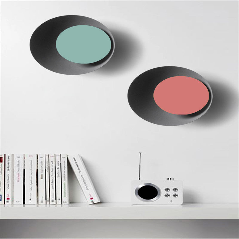 Lámpara de pared redonda de macaron colorido eclipse