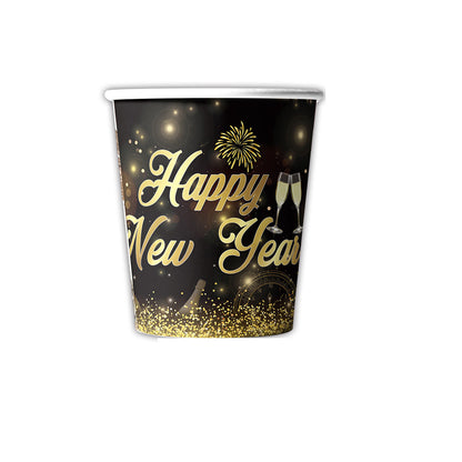New Year Birthday Party Supplies Decoration Disposable Tableware Hanging Flag Cup Straw Tablecloth