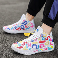 Chaussures Décontractées Couple Baskets Graffiti Chaussures de Basketball Femme