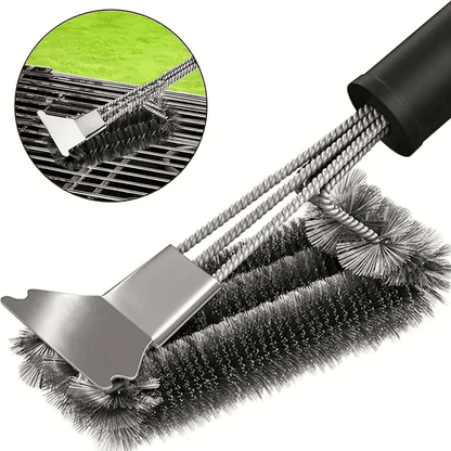 Non-stick Stainless Steel BBQ Cleaning Brush with Safe Bristles