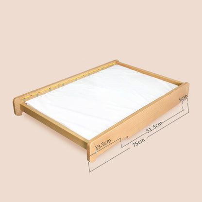 Mesa para pañales de bebé Moon Boat de madera maciza, portátil para enfermería
