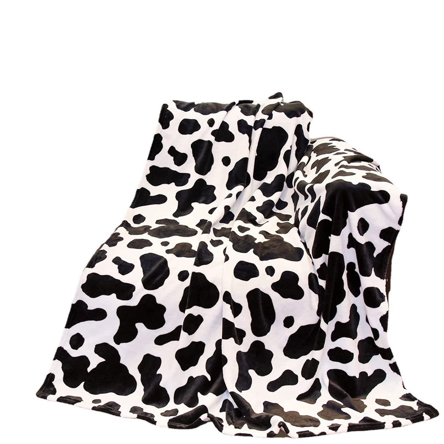 Manta de Franela Digital con Estampado de Vaca