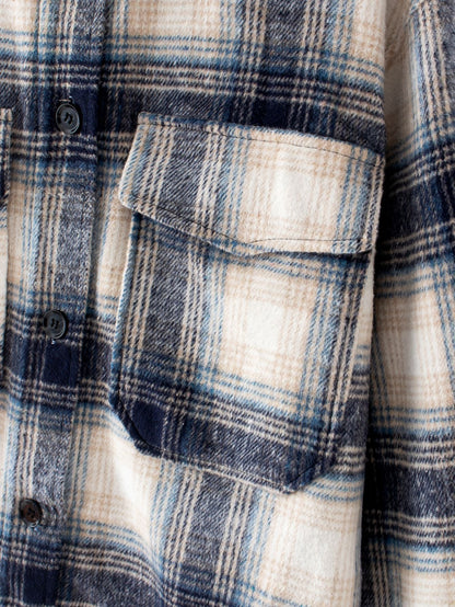 Brushed plaid coat women's clothing