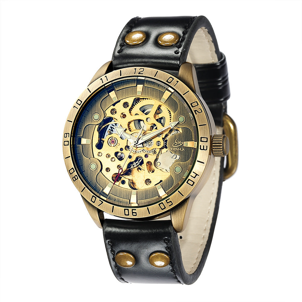 Men's Automatic Mechanical Watch Double-sided Hollow