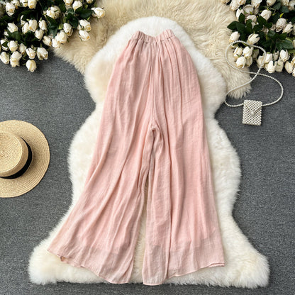Thin Slimming High Waist Chiffon Pants Loose Casual Pants