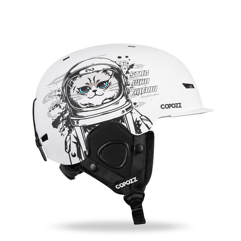Casque de ski intégré avec lunettes de protection simples et doubles pour adultes