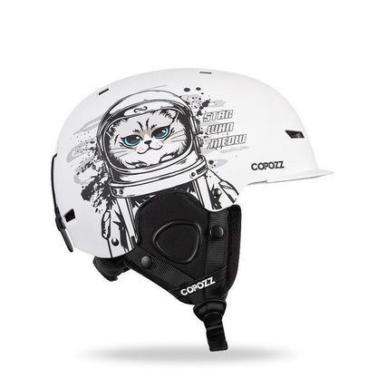 Casque de ski intégré avec lunettes de protection simples et doubles pour adultes