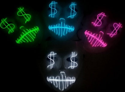Masque de fête LED dollar américain