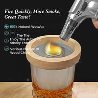 Coffret Cadeau Infuseur de Boissons Bourbon Professionnel | Kit Cocktail Aromatique de Luxe avec Copeaux de Bois | Ensemble d'Assaisonnement de Spiritueux en Chêne Sculpté à la Main avec Torche