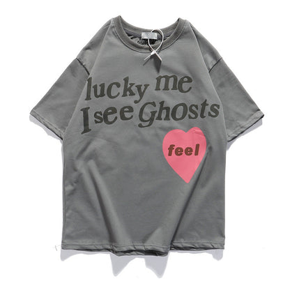 Kanye Kanye Music Festival Printed Love Half-Shirt