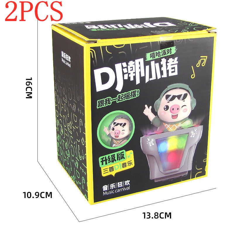 Nouveau DJ Électrique Jouant DJ Cochon Balançoire Bar Éclairage Coloré Musique Dynamique Cochon Rock Jouets pour Enfants Vente en Gros