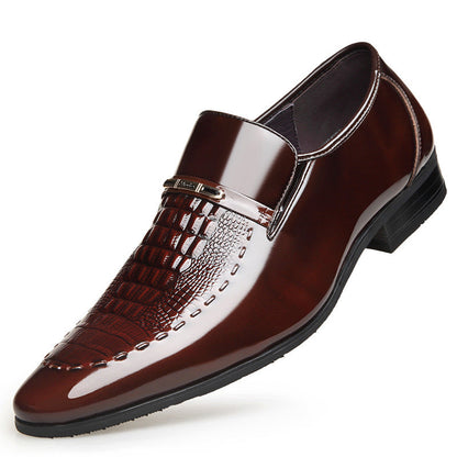 Men's Shoes New Crocodile Pattern Plus Size Patent Leather