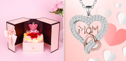 Little Bear Preserved Fresh Flower Gift Box Valentine's Day