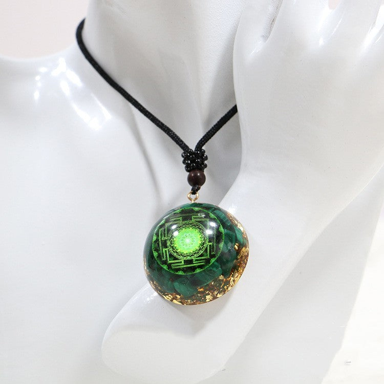 Pendentif personnalisé en gravier de cristal naturel pour hommes et femmes