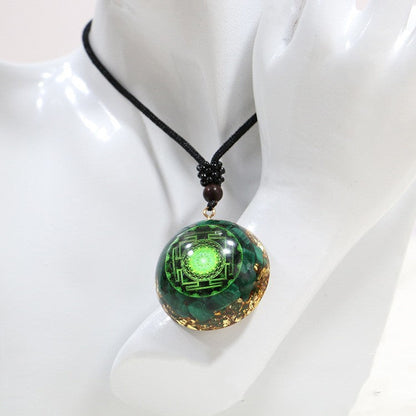 Pendentif personnalisé en gravier de cristal naturel pour hommes et femmes