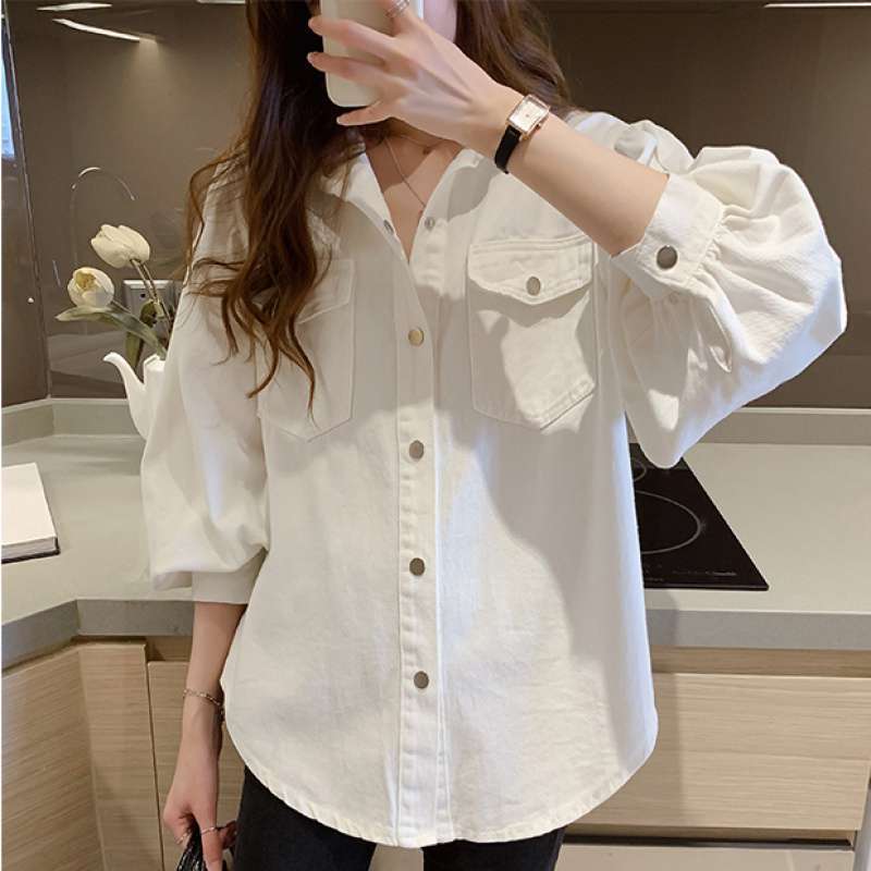 Women's Polo Collar Long Sleeve Blouse