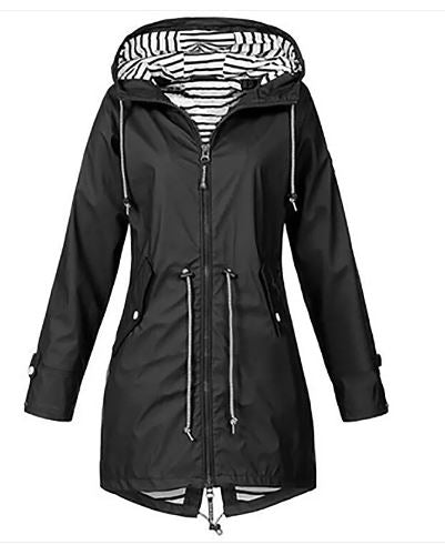 Waterproof Hooded Raincoat – Long Windbreaker Jacket for Autumn & Winter Outdoor Protection