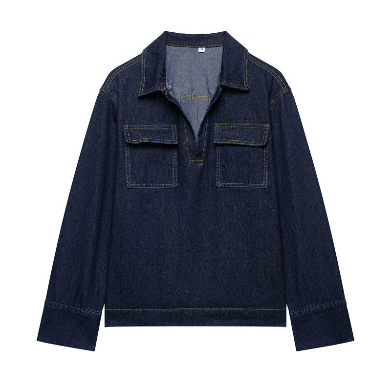Fashion Loose Blue Denim 2-Piece Set
