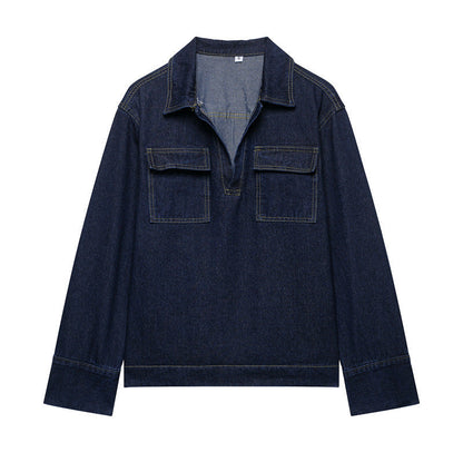 Fashion Loose Blue Denim 2-Piece Set