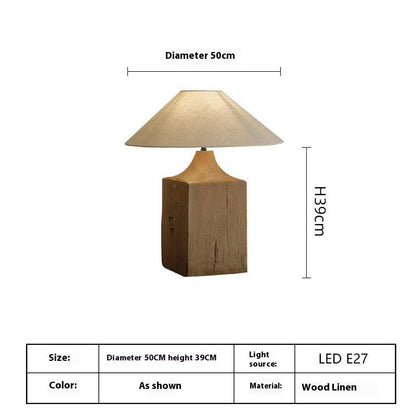 Silent Style Atmosphere Bed & Breakfast Chinese Solid Wood Living Room Table Lamp